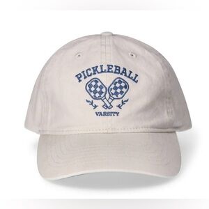 🔴 3/$12 Time and Tru Cream Pickleball Varsity Baseball Cap. NWT!